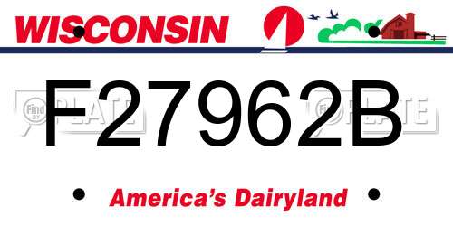 F27962B Wisconsin License Plate