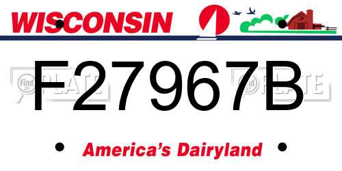 F27967B Wisconsin License Plate