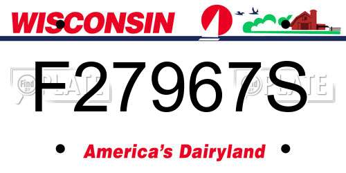 F27967S Wisconsin License Plate