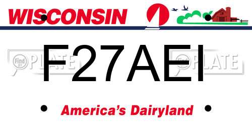 F27AEI Wisconsin License Plate