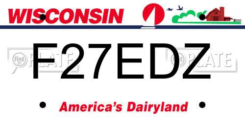 F27EDZ Wisconsin License Plate