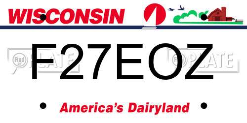 F27EOZ Wisconsin License Plate
