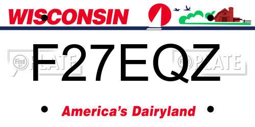 F27EQZ Wisconsin License Plate