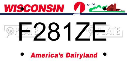 F281ZE Wisconsin License Plate