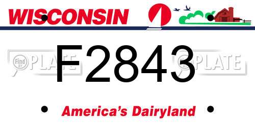 F2843 Wisconsin License Plate