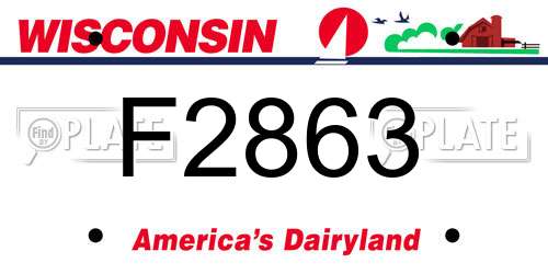 F2863 Wisconsin License Plate
