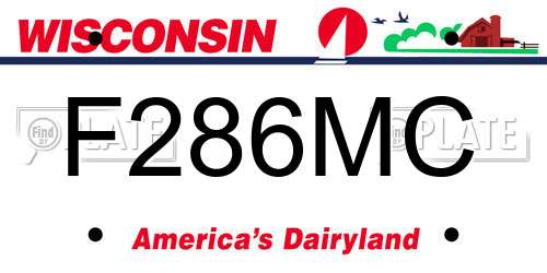 F286MC Wisconsin License Plate