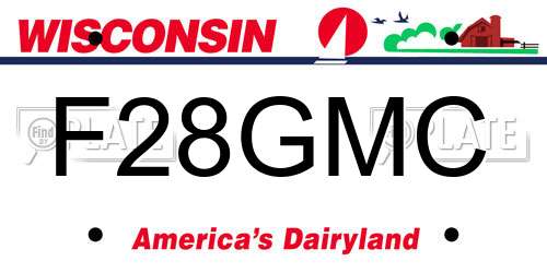 F28GMC Wisconsin License Plate