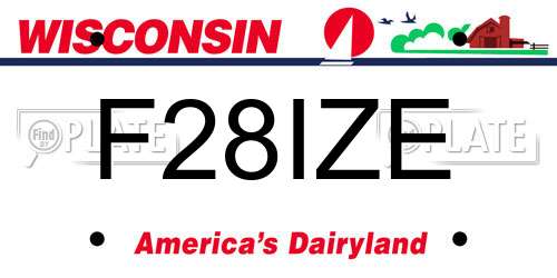 F28IZE Wisconsin License Plate