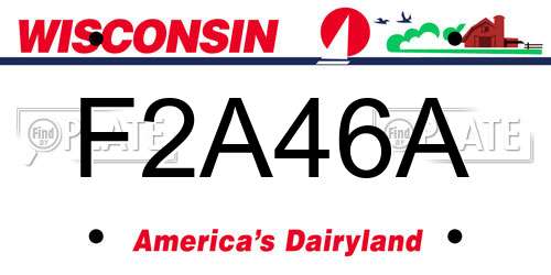 F2A46A Wisconsin License Plate