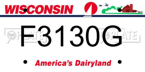 F3130G Wisconsin License Plate