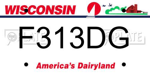 F313DG Wisconsin License Plate