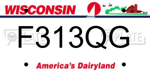 F313QG Wisconsin License Plate