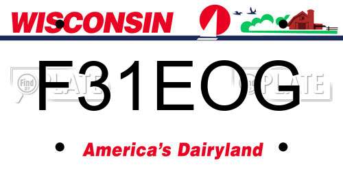 F31EOG Wisconsin License Plate