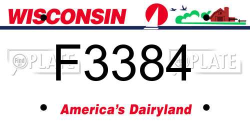 F3384 Wisconsin License Plate