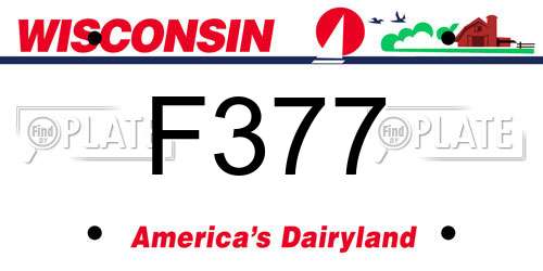 F377 Wisconsin License Plate
