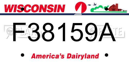 F38159A Wisconsin License Plate