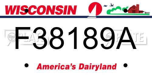 F38189A Wisconsin License Plate