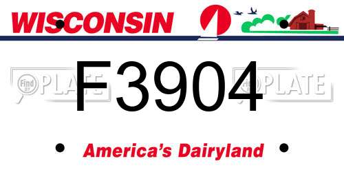 F3904 Wisconsin License Plate