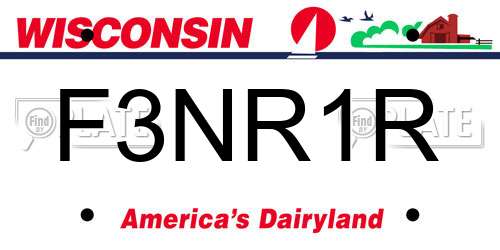 F3NR1R Wisconsin License Plate