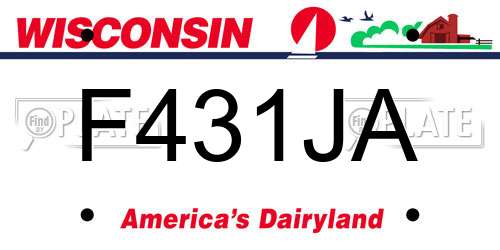 F431JA Wisconsin License Plate