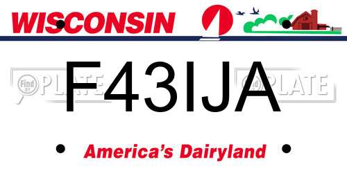 F43IJA Wisconsin License Plate