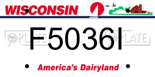 F5036I Wisconsin License Plate