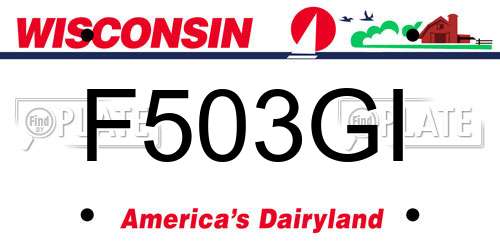 F503GI Wisconsin License Plate