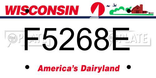 F5268E Wisconsin License Plate