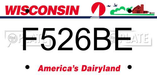 F526BE Wisconsin License Plate