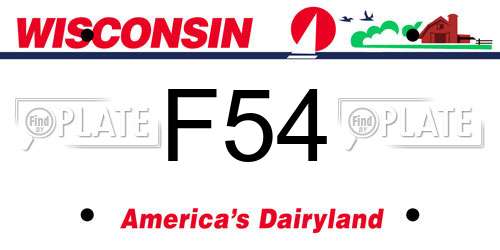 F54 Wisconsin License Plate