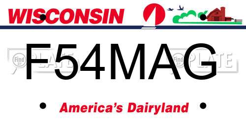 F54MAG Wisconsin License Plate