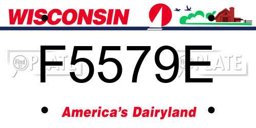 F5579E Wisconsin License Plate