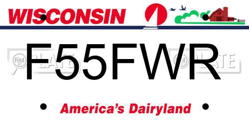 F55FWR Wisconsin License Plate