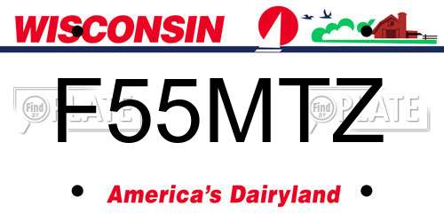 F55MTZ Wisconsin License Plate