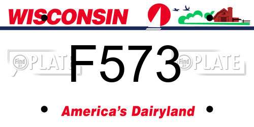 F573 Wisconsin License Plate