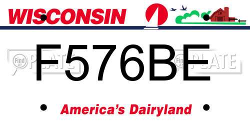 F576BE Wisconsin License Plate