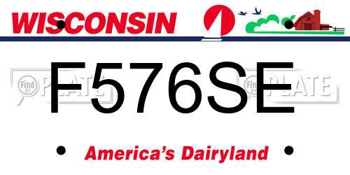 F576SE Wisconsin License Plate