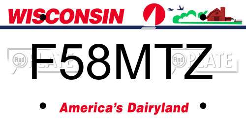 F58MTZ Wisconsin License Plate