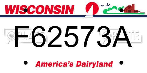 F62573A Wisconsin License Plate