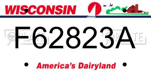 F62823A Wisconsin License Plate