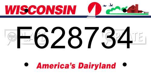 F628734 Wisconsin License Plate