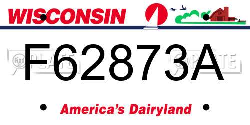 F62873A Wisconsin License Plate