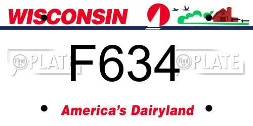 F634 Wisconsin License Plate