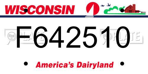 F642510 Wisconsin License Plate