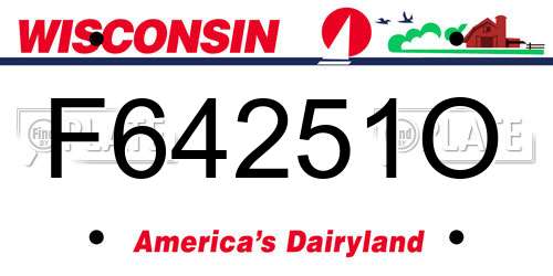 F64251O Wisconsin License Plate