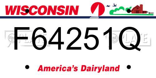 F64251Q Wisconsin License Plate