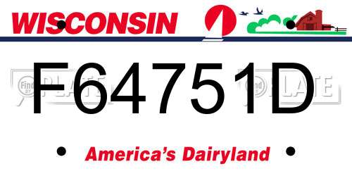 F64751D Wisconsin License Plate
