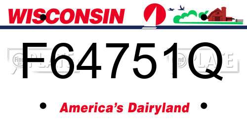 F64751Q Wisconsin License Plate