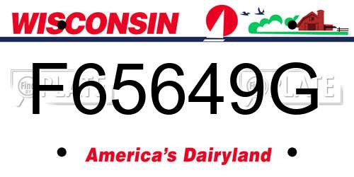 F65649G Wisconsin License Plate